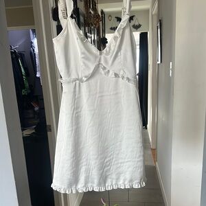 Sugar thrillz White slip dress NWT rhinestone straps